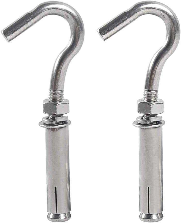 Open Expansion Hook 5pcs M6 304 Stainless Steel Cup Hooks Screw Expansion Heavy Duty Bolts Open