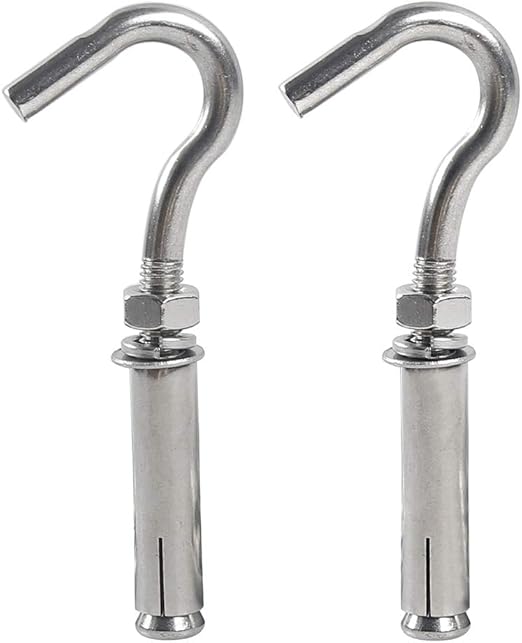 Open Expansion Hook 5pcs M6 304 Stainless Steel Cup Hooks Screw