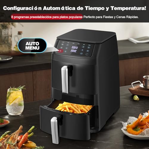 TopStrong XXL Air Fryer 11L, Air Fryer Double Stacked Basket, Double Resistance Air Fryer, 2500W, 6 Functions, 8 Recipes, Dishwasher, Energy Saving