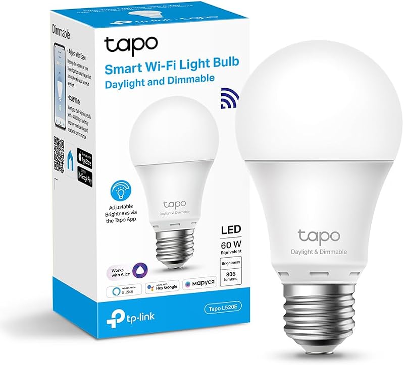 L520E Lampadina Smart WiFi E27 Bianco 4000K 806lm 60W Alexa Google