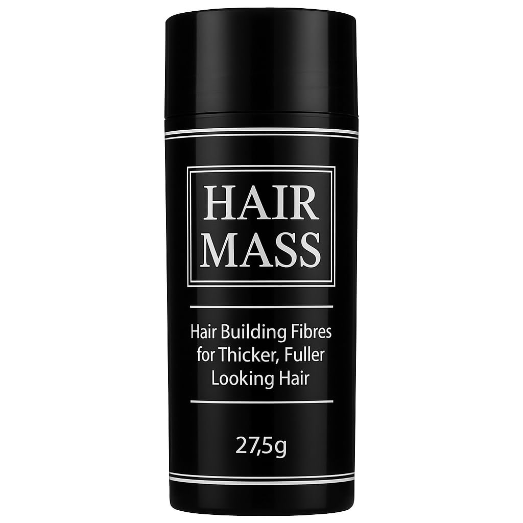 Hair Mass – Hair Building Fibres for Thinning Hair – Natural & Undetectable Hair Loss Concealer – Wind & Sweat Resistant – 27.5g (White)