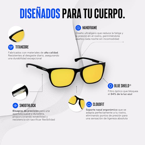 Sleep Ritual Lentes para Computadora Unisex. Lentes Anti Luz Azul con Filtro Avanzado. Lentes para Hombre y Mujer para Laptop, Tablet o Celular