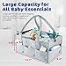 Baby Diaper Caddy Organizer – Portable Large Nursery Storage Bin, Newborn Registry Must Have, Best Baby Shower Gift Basket, Infant Diaper Caddy Tote Bag Organizer with Removable Cover & Changing Pad