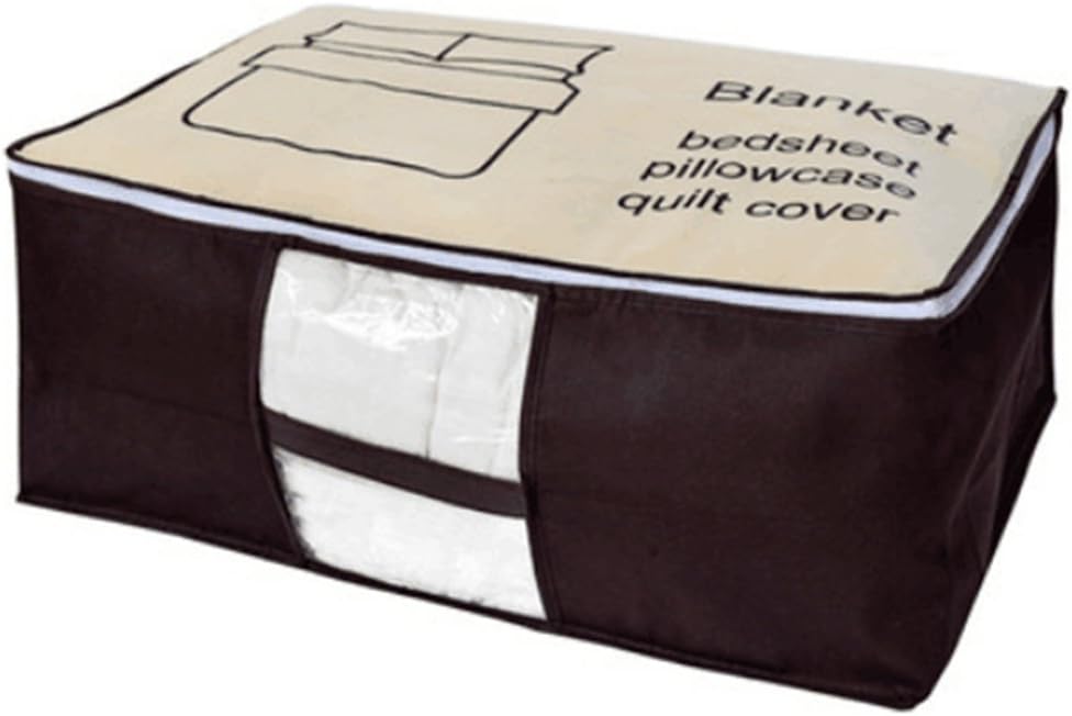 JM Star Virgin Fiber Dust Cover Bag For Quilt Pillow and Blanket, Storage Bag Bed Sack with Double Zipper Closure (27.6x19.7x11.8 inches)