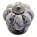 DIY Decor Hub - 10 pcs Antique Silver Ceramic Pumpkin Cabinet Knobs with Gray Marble Finish for Cabinets, Drawers, Dressers, Cupboards