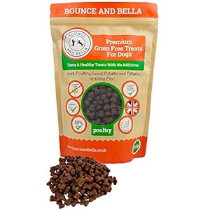 Bounce-and-Bella-Grain-Free-Dog-Training-Treats-800-Tasty-Healthy-Treat-Pack-80-Fresh-Poultry-Meat-20-Potato-Sweet-Potato-Hypoallergenic-Treats-for-Dogs-with-Sensitive-Stomachs Bounce and Bella Grain Free Dog Training Treats - 800 Tasty & Healthy Treat Pack - 80% Fresh Poultry Meat, 20% Potato…