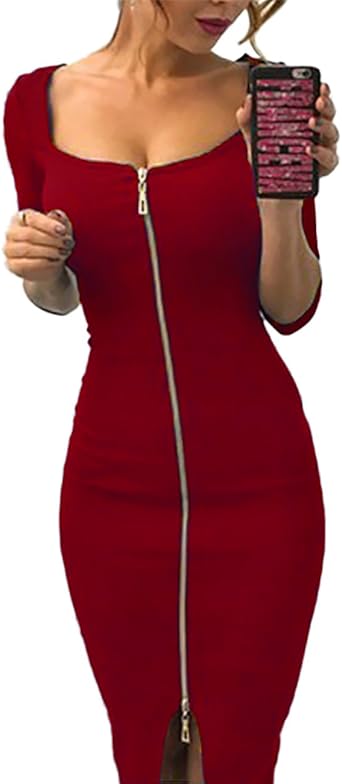 amazon red bodycon dress