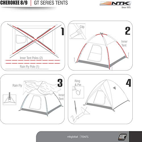 image for NTK Cherokee GT 8 to 9 Person 10 by 12 Foot Outdoor Dome Family Campin