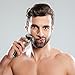 Hatteker Mens Electric Shaver Razor Beard Trimmer Rotary Shaver Cordless Sideburn Trimmer Wet/Dry 2 in 1 USB Rechargeable Waterproof Classic Black