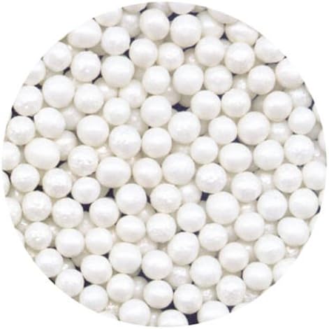 Makebake Sugar Pearls White Pearlised 4mm x 100g