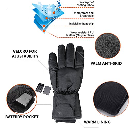 Heated Hand Warmers Thermal Gloves Men & Women Electric Battery