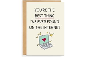 DEOFUN Anniversary Card for Wife/Husband - Funny Valentine's Day Gifts for Couples, 7x5 Inch Romantic Birthday Card with Yellow Envelope (Write Your Own Love Message) (Best thing)