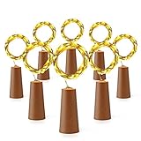 Brizled Wine Bottle Lights with Cork, 20 LED Starry String Lights, 8 Pack Battery Operated Lights for Party, Wedding, Outdoor and Indoor Decorations, Warm White