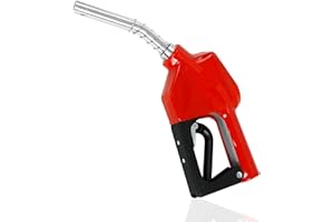 EASYBERG 3/4" NPT Auto Fuel Nozzle, Auto Shut Off Fuel Nozzle with 3-speed Padlock, Spout 13/16" for Gasoline, Diesel, Biodiesel and Kerosene, Red