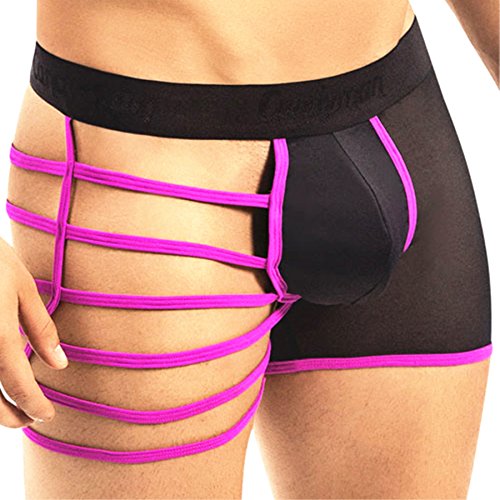 Forny mens lingerie boxer briefs underwear half hollow …
