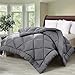 Utopia Bedding Twin Comforter Set Grey, Comforters Twin Size 2 Pieces Bedding Comforters Sets, Down Alternative Soft Bed Set, 1 Comforter (64 x 88 inches) 1 Pillow Sham (20 x 26 inches)