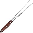 VOJACO Carving Fork, Metal Fork, 12 Inch Long Cooking Fork with Wooden Handle, Heavy Duty Stainless Steel Kitchen Serving Grill BBQ Chef Turning Barbecue Two Tined Fork