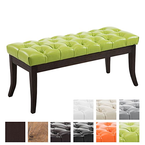 CLP-Panca-Design-Chesterfield-Ramses-in-Similpelle-Panchina-Ingresso-Imbottita-Capitonn-I-Panchina-Fondo-Letto-Elegante-I-Panca-Corridoio-Telaio-Legno-Scuro-Verde-100-x-40-x-45-cm