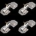Qrity 4 Pieces Kitchen Cabinet Door Hinges Concealed Cupboard Door Hinges, Easy to Install, Not Slow Close