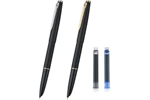 Jinhao 911 Fountain Pen, Extra Fine Nib, Gold and Silver Edge, Lightweight and Durable, with Ink Cartridges, Converter and Sm