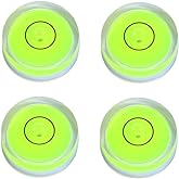 YMGBHNKJLS 4Pcs Small Circular Bubble Levels with Double Sided Adhesive Bottom Mini Little Stick-on Bubble Spirit Level Measuring Layout Tools Levels (25x10mm)