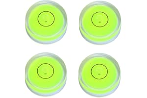 YMGBHNKJLS 4Pcs Small Circular Bubble Levels with Double Sided Adhesive Bottom Mini Little Stick-on Bubble Spirit Level Measuring Layout Tools Levels (25x10mm)