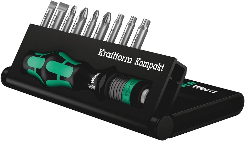 Wera Kraftform Kompakt 10 Bit-Holding Screwdriver & Bit Set PH/PZ/SL/TX