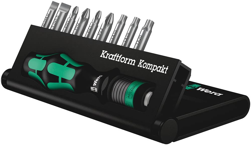 Wera Kraftform Kompakt 10 Bit-Holding Screwdriver & Bit Set, PH/PZ/SL/TX, 05056653001