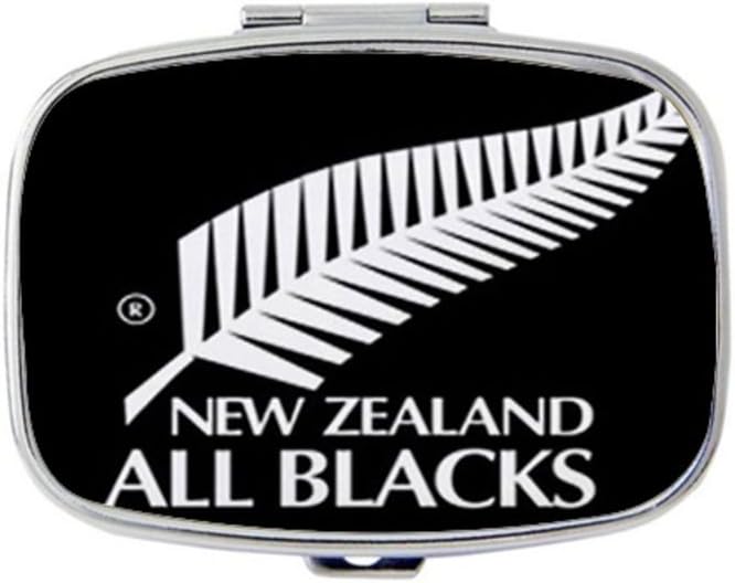 New Zealand All Blacks Custom Fashion Style Stainless Steel Rectangle Pill Box Pill Case Vitamins Organizer or Jewelry Box,Coin Purse
