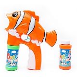 Fun Central LED Light Up Fish Bubble Gun Blower - Bubble Blaster Shooter for Kids with 2 Refill Bottles