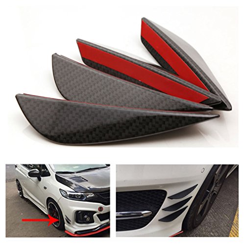 SOURBAN 4Pcs Universal Front Bumper Spoiler Lip Splitter Fins Body Spoiler Canard Valence Chin - Thumbnail 4