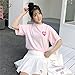 HaoKe Women's Short Sleeve Crewneck Shirts Loose Casual Tee T-Shirt Basic Tee Tops Strawberry Milk Box Graphic T-Shirt Pink Gift Get One Size Bigger!