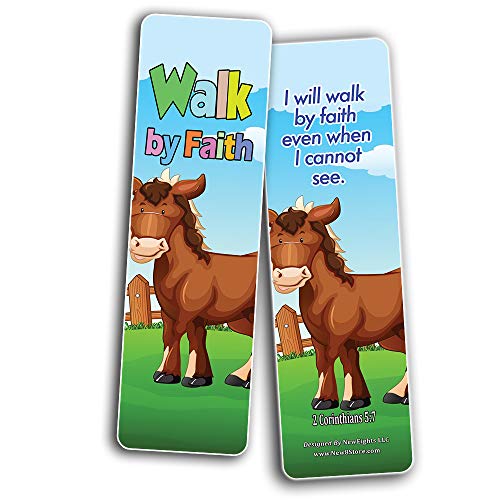 Encouraging Bible Verses Bookmarks for Kids (12-Pack) - Animal Series 2 - Perfect Way to Help Kids Learn New Scriptures - Thumbnail 4