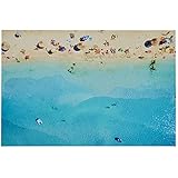 Marca Amazon - Rivet Fotografía aérea azul turquesa de la playa del Mediterráneo, 30 "x 45"