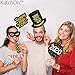 New Years Photo Booth Props 2023 - Pack of 26, Real Glitter | 2023 Photo Props, New Years Eve Party Supplies 2023 | Happy New Year Decorations 2023 | New Years Eve Photo Booth Props 2023, NYE Decor