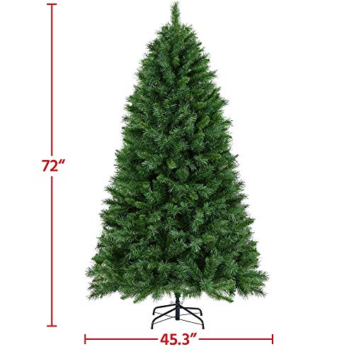 Yaheetech 6ft Green Unlit 'Feel Real' Newberry Spruce Hinged Artificial