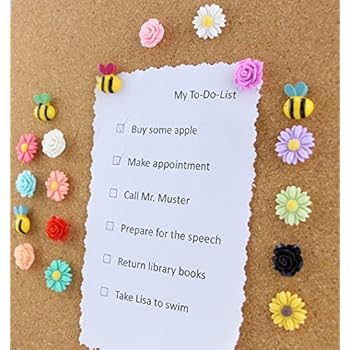 Yalis 24 Pcs Decorative Thumbtacks Colorful Floret and Bees Pushpins for Feature Wall, Whiteboard, Corkboard, Photo Wall