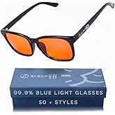 Sleep ZM 100% Blue Light Blocking Glasses - Better Sleep Anti Eye Strain Protection - Computer Gaming Women Men