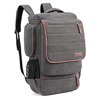 SOCKO Canvas Laptop Backpack Travel Luggage Bag College Backpack Casual Daypack Business Computer Rucksack Fit 17-17.3 Inch Laptop/Notebook for Men Women,Canvas Dark Grey