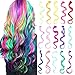 30 Pcs Colorful Clip in Hair Extensions 20 Inch Party Highlights Synthetic Hairpieces Long Curly Multi Colors Synthetic Hair Extensions for Women Girls
