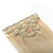 Emosa Luxury Clip in Human Hair Extensions Platinum Blonde 15inch-22inch