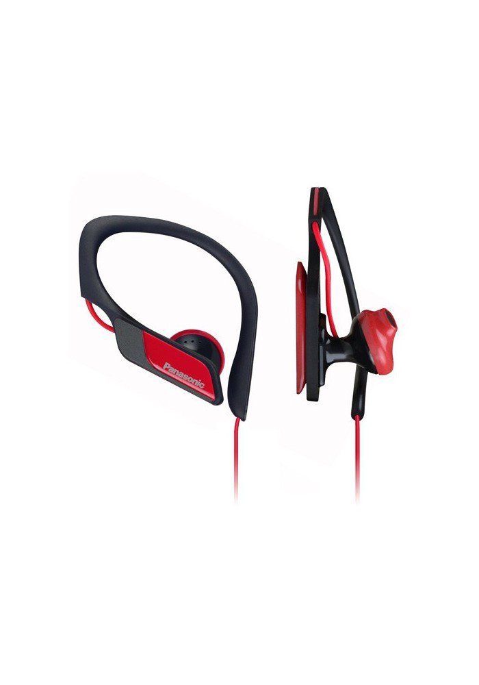 Panasonic RP-HS34E-R Water Resistant Sports Clip Earphones - Red