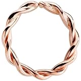 14K Rose Gold Twisted Seamless Ring Nose Cartilage or Tragus Earring 18G 5/16"