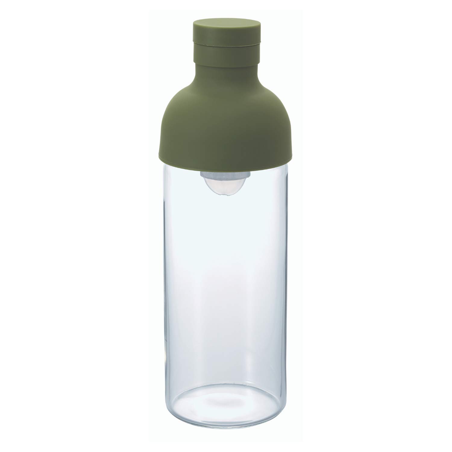 Hario Cold Brew Tea Filter-In Bottle - Glass Cold Tea & Water Bottle with Built-In Filter, Olive Green,โฏ300ml