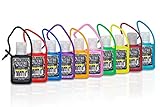 Antibacterial Travel Hand Sanitizer Gel with Aloe Vera by L'AUTRE PEAU - Jelly wrapped with Travel Strap (10 Pack, Black,Red,Blue,Purple,Yellow,Pink,Green,Orange,Teal,Maroon)