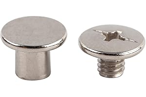 200PCS Binding Screws, M5x6mm Plated Rivets for Leather Craft and Photo Album, with Smooth Surface and High Hardness