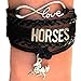 Horse Bracelet Gift for Girls, Horse Jewelry, Infinity Bracelet Horse Charm, Gift Wrapped, Girls Gifts,Teen Girl Gifts for pony loving girls, Birthday gifts for girls, horse gifts (Pink, 5.5in medium)