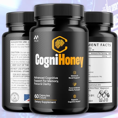 (5 Pack) CogniHoney Capsules, Official Cogni Honey Brain Support Pills with All Natural Ingredients, Advanced Memory Brain Health and Wellness Support Supplement with Premium Vitamins (300 Capsules)