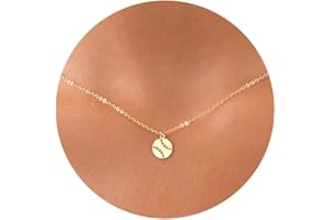 BSGRL Gold Necklace: 14K Gold Plated Softball Volleyball Sun Sunflower Sun Star Italian Horn Interlocking Bee Butterfly Hummingbird Dainty Necklace for Women 16.5”+2” ext