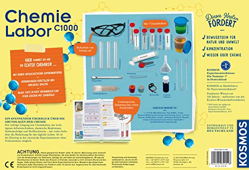 KOSMOS 642518 C1000 Chemielabor, Basis-Laborausstattung, Chemie für Kinder ab 10 Jahre, Basislehrgang… – Bild 3